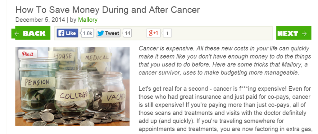 cancer is expensive