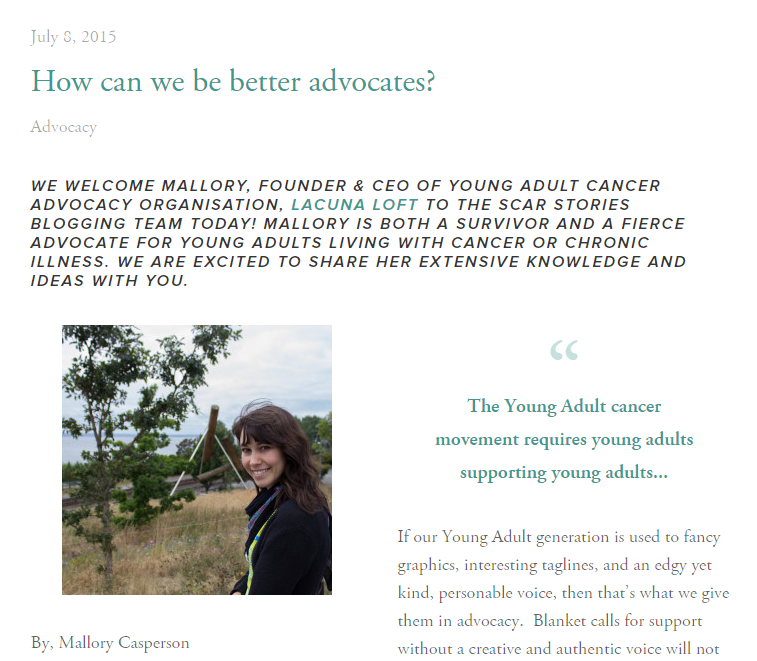 young adult cancer advocacy