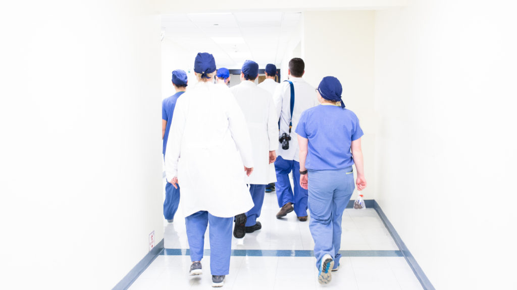 nurses in a hallway