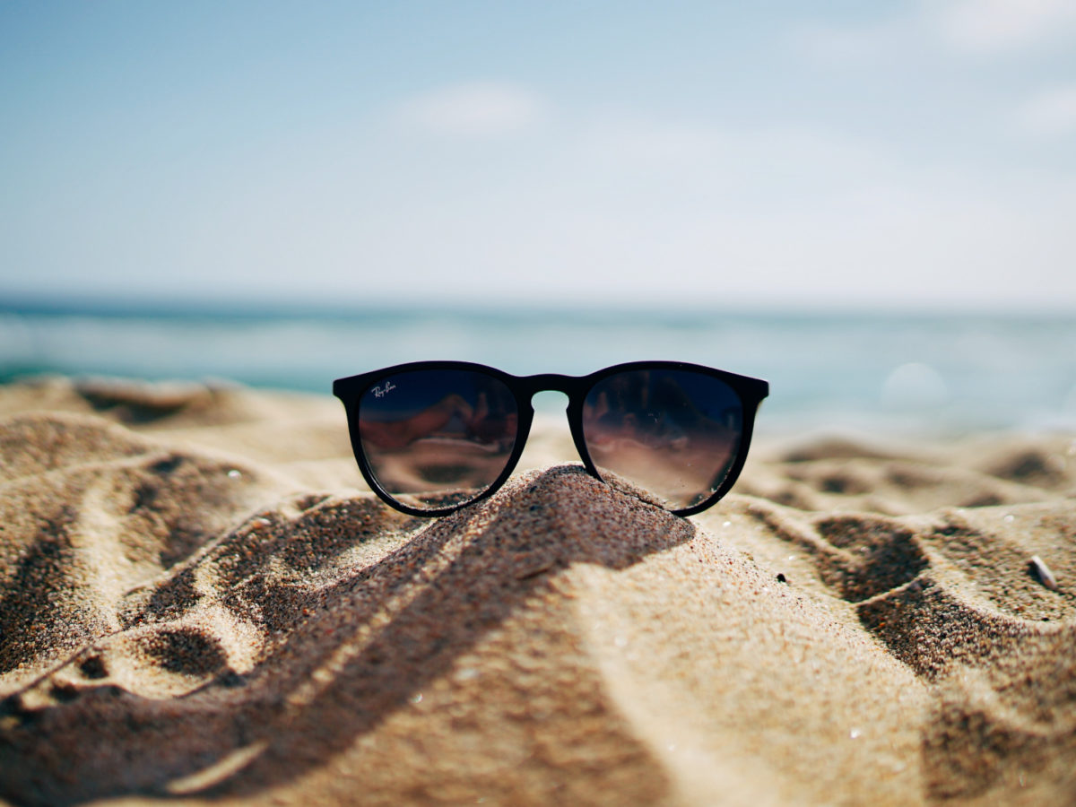 sunglasses on the beach