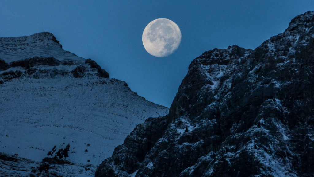 moon over mountains