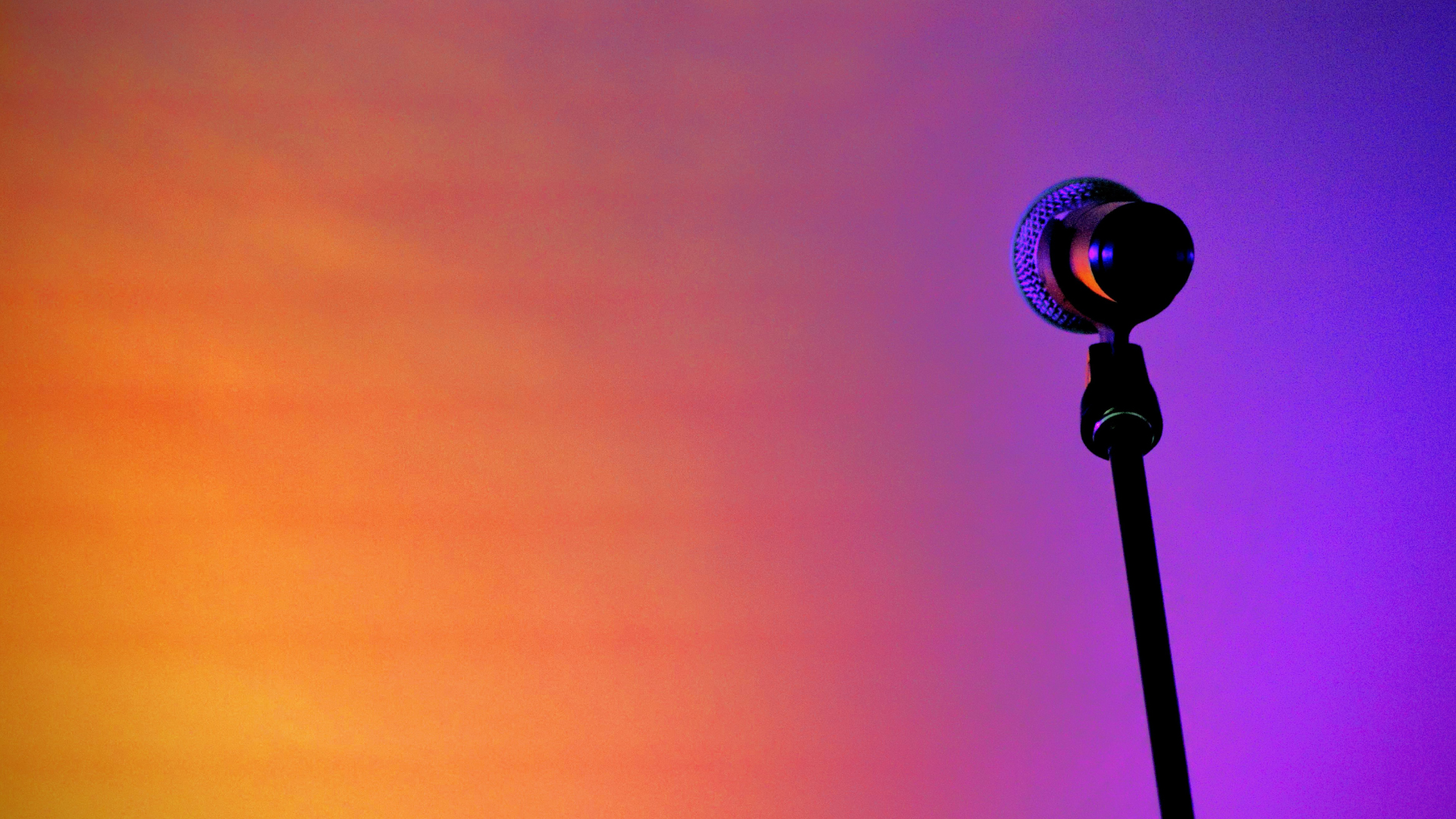 microphone with colorful backdrop
